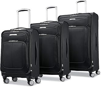 Samsonite Solyte DLX Softside Expandable Luggage with Spinner Wheels, Midnight Black, 3-Piece Set (20/25/29)