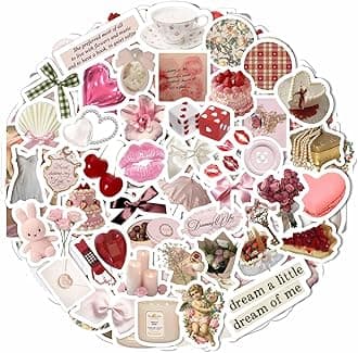100Pcs Coquette Stickers - Coquette Aesthetic, Small Waterproof Coquette Sticker Sheets Pink for Phone Cases, Laptop - Coquette Room Decor Vintage, Coquette Accessories