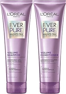 Volume Sulfate Free Shampoo and Conditioner for Color-Treated Hair, EverPure, 8.5 Fl Oz (Set of 2)