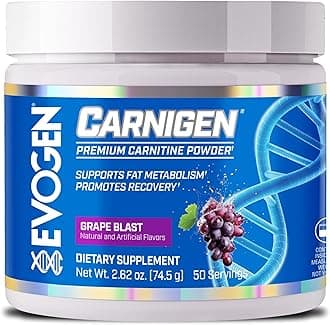 Carnigen - Premium Carnitine Powder | Supports Fat Metabolism & Promotes Recovery | Stimulant-Free L Carnitine Supplement Matrix with Acetyl L-Carnitine | Grape | 50 Servings