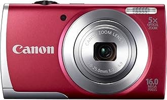 Canon 8255B001 16.0 Megapixel Powershot(R) A2500 Digital Camera (Red) 6.20In. X 4.90In. X 2.20In.