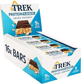 JB's Trek High Protein Flapjack Cocoa Coconut - Gluten Free - Plant Based - Vegan Snack - 50g x 16 bars
