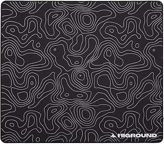 HigroundBLACKICE Large Topograph Gaming Mousepad, Cool Medium Speed Desk Mousepad, Computer Mouse Mat, Flat Stitched Edge, Full Range of Motion, Non-Slip Rubber Base, Perfect for Gamers & Office Use