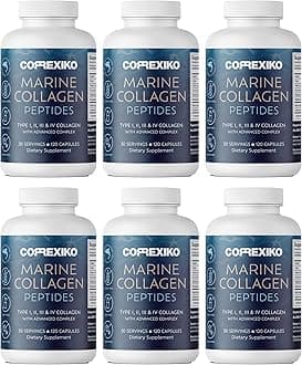 Marine Collagen Supplement Pills - 1800mg Hydrolyzed Collagen Peptides per Serving with Added Hyaluronic Acid, Vitamin C & Minerals - for Hair, Skin & Nails - 720 Capsules 6 Month Supply