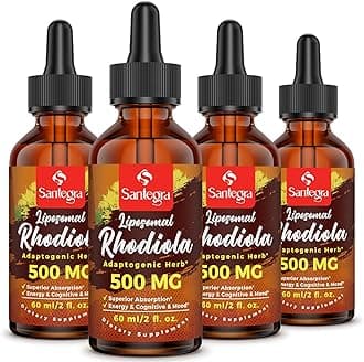 57,000 MG Liposomal Active Rhodiola Rosea Supplement with Ashwagandha, Liquid for High Absorption, Rhodiola Rosea Root Extract Tincture for Energy, Stress, Mood, Vegan, Sugar & Gluten-Free, 240 ml