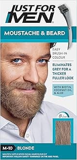 – Moustache & Beard Sandy Blonde Dye , Eliminates Grey for a Thicker & Fuller Look, M10