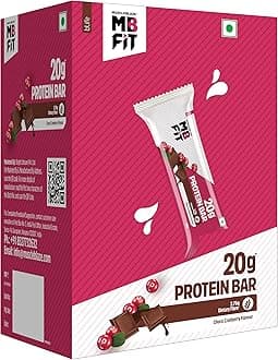 20g Protein Bar (Choco Cranberry, Pack of 6) | Protein Blend, Healthy Protein Snacks | For Energy & Fitness