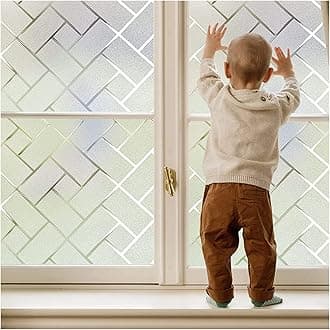 Coavas Non-Adhesive Frosted Glass Window Film & Window Privacy Film for Home & Office - Heat Control, UV & Sun Blocking, Easy DIY Installation, 23.6"x157.5" (Frosted Decal, Bathroom/Bedroom)