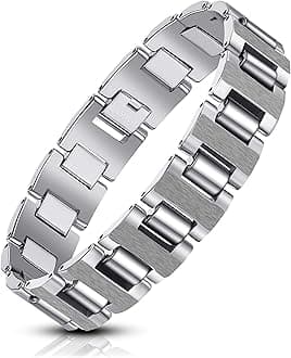 Stylish Black Solid Tungsten 8.3 Inches Link Bracelet for Men