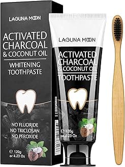 Whitening Charcoal Toothpaste for Sensitive Teeth, Enamel Repair, Cavity Protection - Natural Toothpaste for Whitening, Removing Stains, Mint Flavor Freshen Breath Mint Gel - No Peroxide