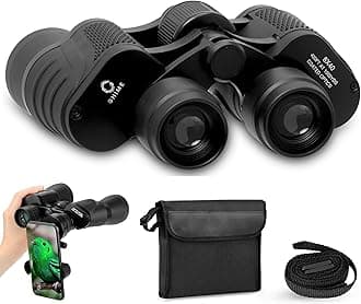 Binoculars for Long Distance, 8x40 Zoom, Bright BAK 4 Glass, Ultra HD Binoculars for Bird Watching, Safari, Trekking with Phone Adapter and Storage Bag