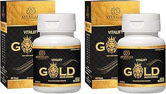 Vitality Gold Capsules for Men 120 Count | Ayurvedic Energy & Stamina Support | With Swarna Bhasma, Shilajit, Safed Musli, Akarkara & Herbal Blend | Supports Strength & Daily Wellness