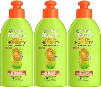Fructis Style Anti-Humidity Smoothing Milk for Frizzy Hair, 5.2 Ounce Bottle, 3 Count
