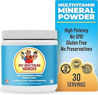 Kids Powder Multivitamin - Powder Supplement, Better Absorption, Non-GMO, Non-Gluten, No Artificial Ingredients - Neural Help for Children on The Spectrum - 30 Servings