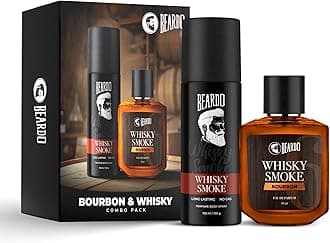 - Beardo Whisky Smoke Deodorant 120ml & Bourbon Perfume 50ml for Men Giftset | Eau De Parfum & Body Spray | Spicy, Woody - Oudh | Long Lasting Mens Perfume | Date night fragrance | Rakhi Gift for Brother | Gift for boyfriend | Gift for Men | Gift for Brother