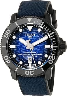 Tissot T1206073704100 Men's Watch with Leather Strap, Blue Dial, blue/textile, Modern