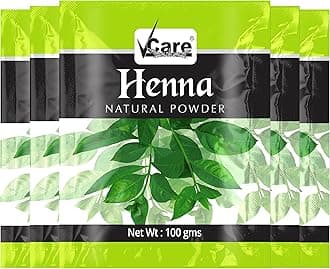 VCare Henna Natural Powder for Hair - 100 gm | Conditioning & Anti-Dandruff | Control Hair Fall, Henna Hair Colouring for Women and Men (Pack Of 5)