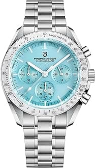 Pagani Design 1701 Watches for Men, Chronograph, VK63 Japanese Quartz Movement, Stainless Steel Bracelet, Water Resistant to 330 Feet（100m）, Sapphire Glass Sports Watch for Men.