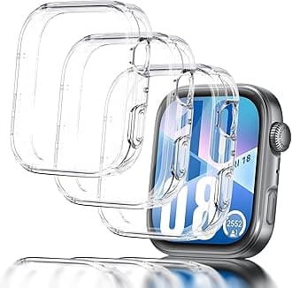 Seltureone 3 Pack Watch Case Compatible with Huawei Watch Fit 4, Soft TPU Silicone Case with Screen Protector, Full-Coverage Scratchproof Protection - Clear