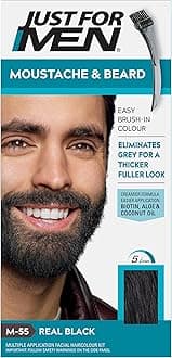 Just for men Moustache & Beard Real Black Dye , Eliminates Grey for a Thicker & Fuller Look M55