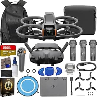 DJI Avata 2 FPV Drone with 3-Battery Fly More Combo, 4K Video, 128GB Memory, Landing Pad, 2 Year Warranty, Gray, Beginner to Advanced