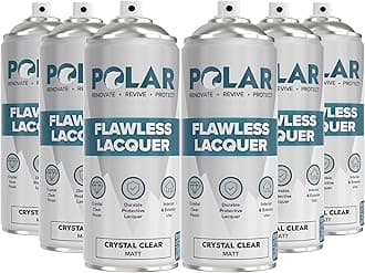 Flawless Clear Lacquer Spray - 6 x 400ml - Matt Finish - Non-Yellowing & Scratch Resistant - Interior & Exterior Surfaces for Wood, Metal, Plastics, Glass & Ceramics