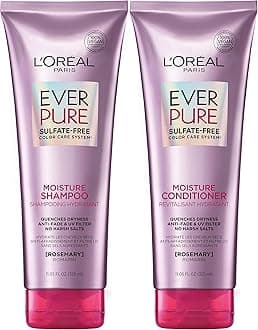 L'Oreal Paris EverPure Moisture Sulfate Free Shampoo and Conditioner with Rosemary Botanical, for Dry Hair, Color Treated Hair, 1 kit