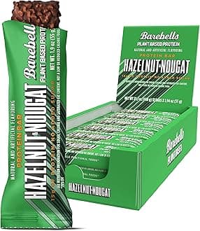Vegan Protein Bars Hazelnut & Nougat - 12 Count, 1.9oz Bars - Features Plant Based Protein Bar with 15g of High Protein - Chocolate Protein Snacks with Only 1g of Total Sugars - Ideal for