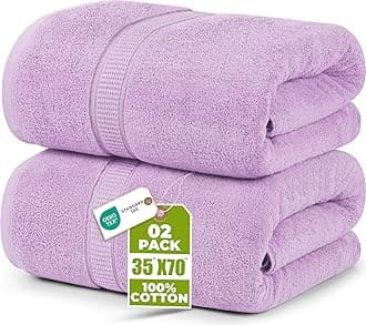 Utopia Towels - Luxurious Jumbo Bath Sheet 2 Piece - 600 GSM 100% Ring Spun Cotton Highly Absorbent and Quick Dry Extra Large Bath Towel - Super Soft Hotel Quality Towel (35 x 70 Inches, Lavender)