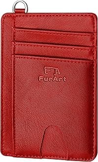 FurArt Slim Minimalist Wallet, Front Pocket Wallets, RFID Blocking, Credit Card Holder with Disassembly D-Shackle
