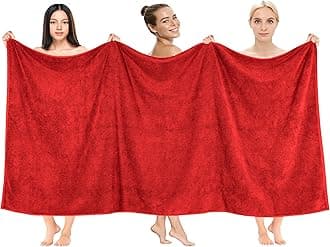 100% Cotton 40x80 Oversized Bath Sheet, Extra Large Turkish Bath Towels for Bathroom, Red Bathsheet