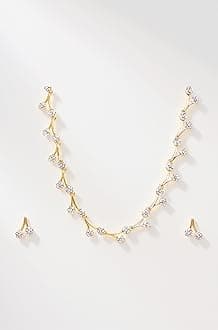 Estele Jewellery Sets for Women Gold Plated Bridal Necklace Jewellery Set with Earrings