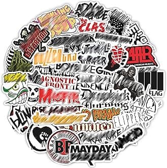 BulbaCraft Punk Rock Stickers - Band Stickers for Adults, Self-Adhesive and Waterproof Decals, Punk Rock Laptop Decals for Skateboards and Scrapbook, Gifts for Women & Men