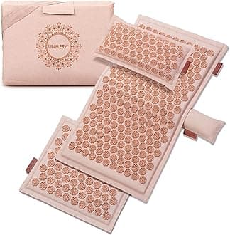 Acupressure Mat and Pillow Set,Natural Premium Linen & Coconut Fiber Filling,for Back/Neck Pain Relief, Sciatic, Headache and Muscle Relaxation, Comes with Carrying Bag