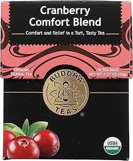 Organic Cranberry Comfort Blend - Herbal Tea - For Health & Wellbeing - With Antioxidants & Minerals - Clean Ingredients - Caffeine Free - OU Kosher & Non-GMO - 18 Tea Bags (Pack of 1)