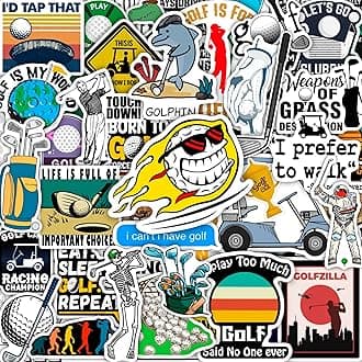 BulbaCraft 100Pcs Funny Golf Stickers, Golf Stickers for Scrapbooking, Golfing Decals, Golfing Decorations for Party, Gifts for Women & Men