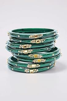 Traditional Glass Kada Bangles Set for women & girls Glossy Bangles Gemstone stone work Red Green Yellow Pink multicolor glass Kade