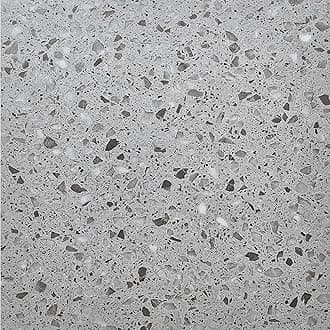 Peel and Stick Floor Tiles Pack of 10 Pieces Covers 10 ft² (0.9m²) Self Adhesive Vinyl Floor Tiles Size 12x12 in (30.5x30.5cm) 1.5mm Thick Waterproof Kitchen Terrazzo Grey Vinyl Flooring